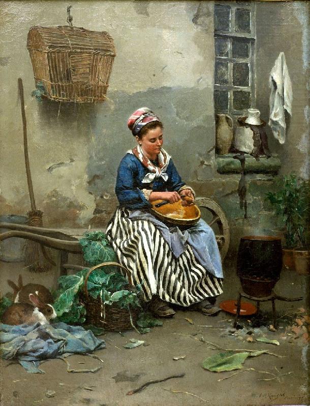 prepaing the meal, Daniel Ridgeway Knight